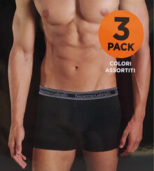 CONFEZIONE BOXER UOMO 3 PAIA COTONE ELASTICIZZATO 