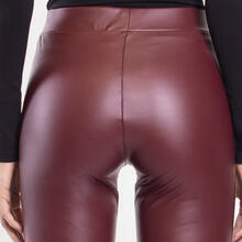 LEGGINGS DONNA EFFETTO PELLE TERMICO CON PELLICCIA INTERNA 