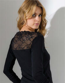 MAGLIA ELASTICIZZATA MODA COTONE + PIZZO 